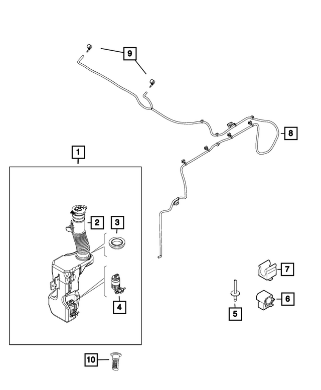 68439617AA - Electrical: Windshield Washer Reservoir for Mopar Image