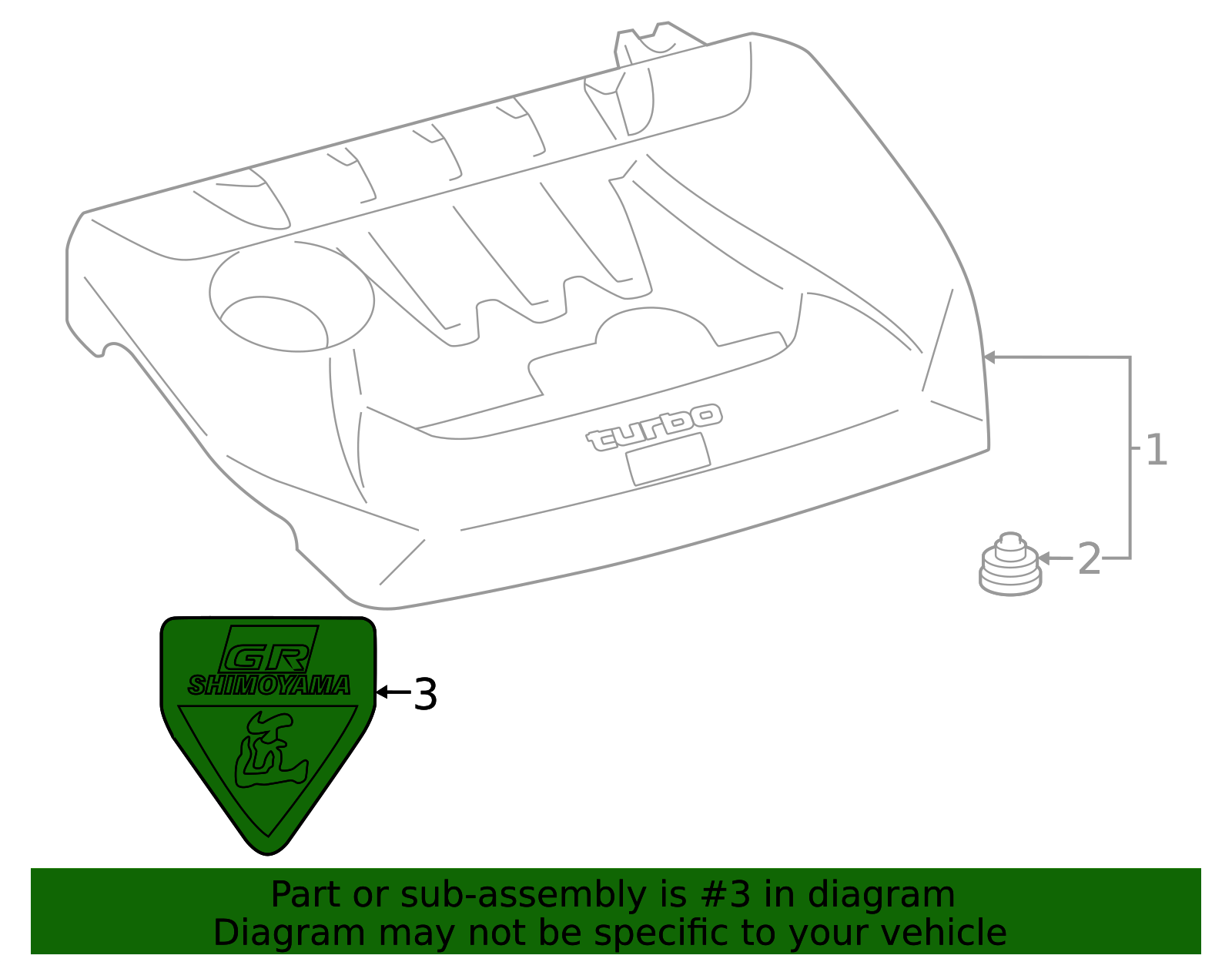 11291-18050 - Emblem, Engine Name 2023-2025 Toyota GR Corolla