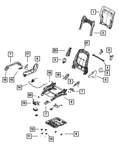 Front Seats - Adjusters, Recliners, Shields and Risers for 2013 Jeep Grand Cherokee #2