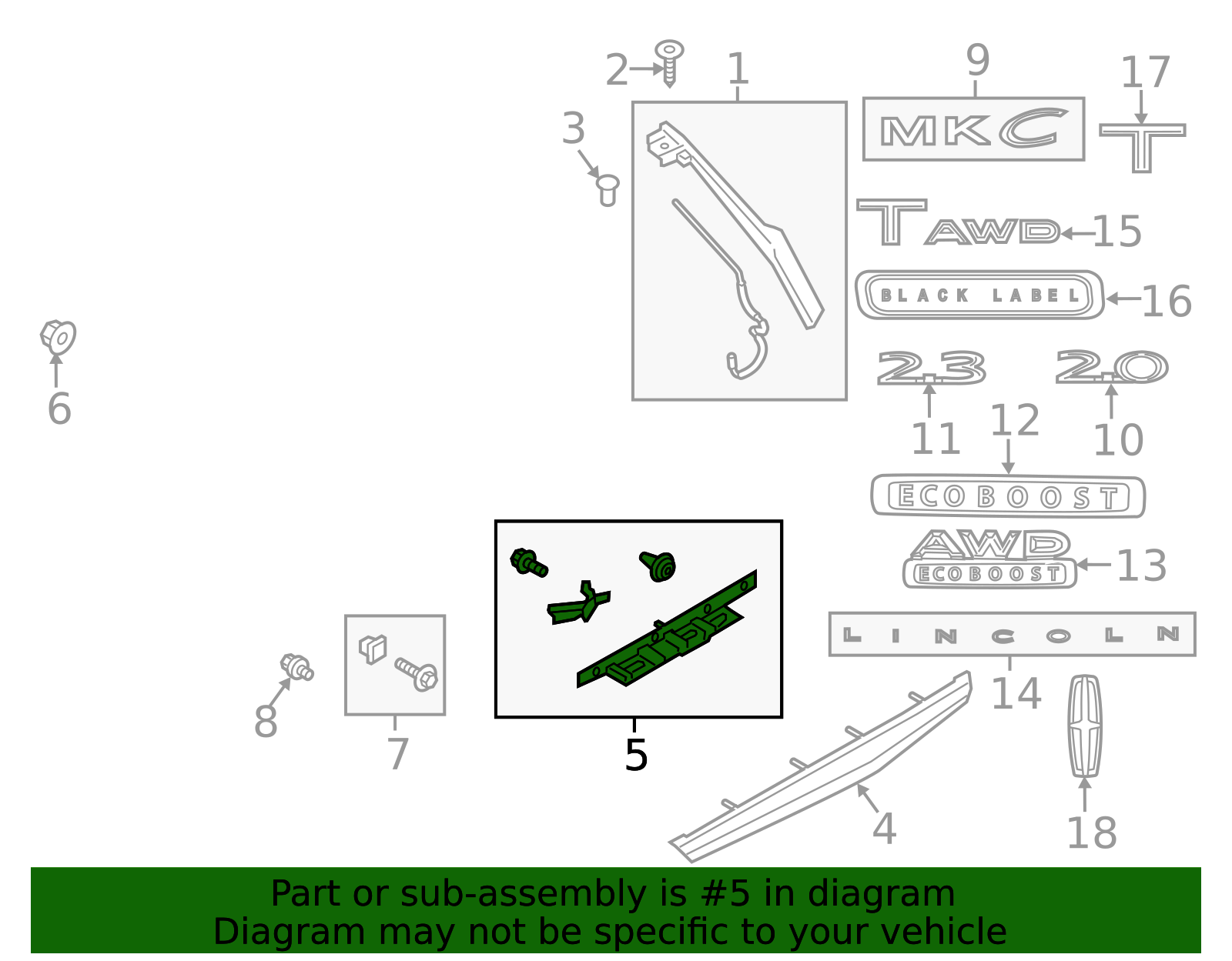 EJ7Z-7843401-A - Handle Assembly Door Outer 2015-2019 Lincoln MKC