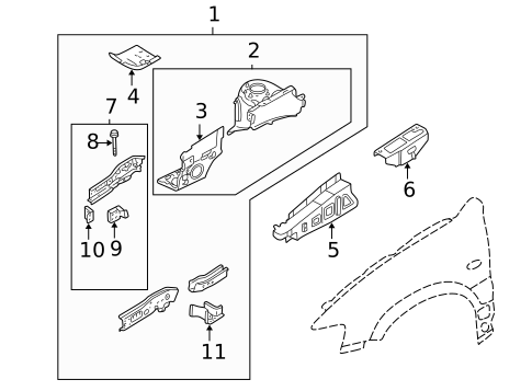 Structural Components & Rails for 2005 Mazda Tribute #0