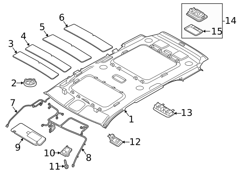 Interior Trim - Roof for 2021 Hyundai Palisade #1