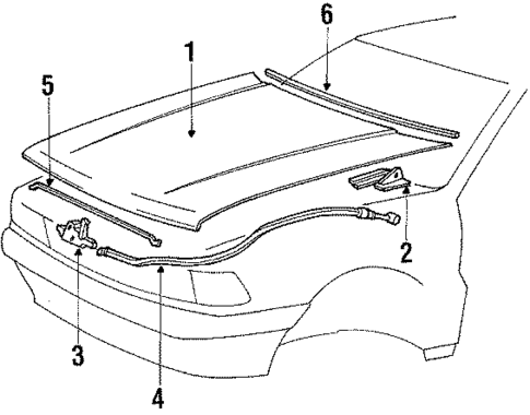 Hood & Components for 1993 Mitsubishi Galant #0