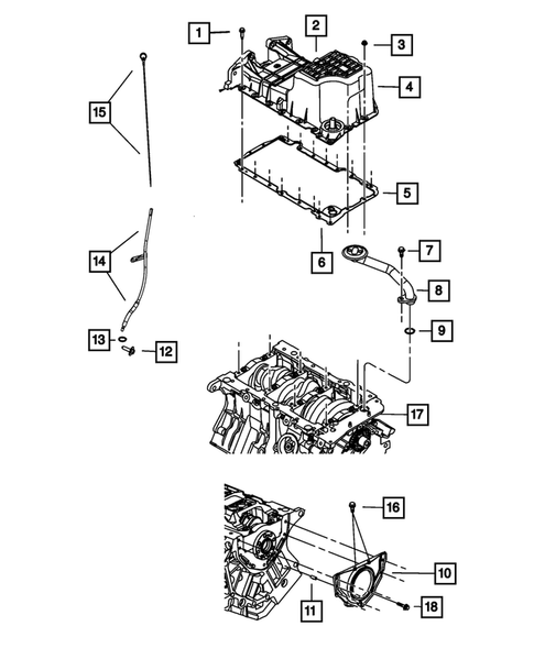 Engine Oiling, Oil Pan and Indicator (Dipstick) for 2008 Chrysler Pacifica #0