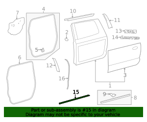 75741-AN030 - Rear Door Molding, Outside Right-Hand 2022-2023 Toyota ...