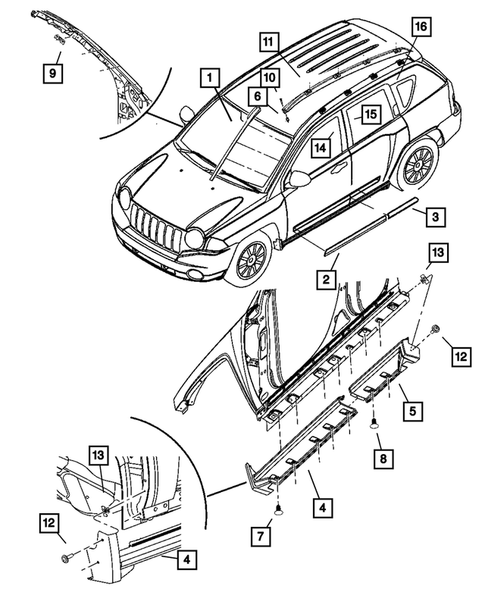 Moldings and Ornamentation for 2011 Jeep Patriot #2