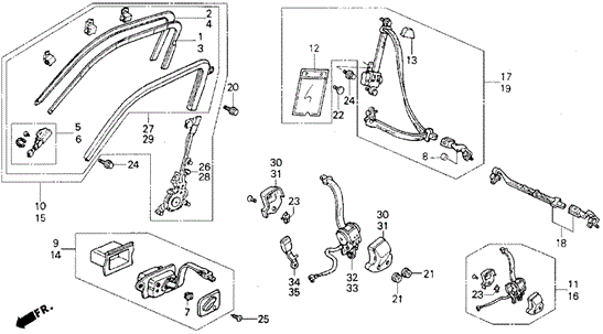 Seat Belt (2) for 1991 Honda Civic #0