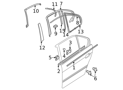 Exterior Trim - Rear Door for 1997 BMW 540i #0
