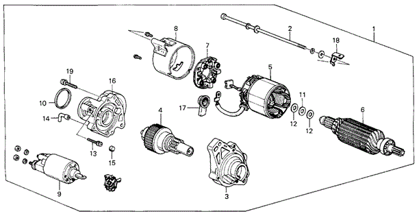 Starter Motor (Mitsuba) (1.0KW) for 1985 Honda Civic #0