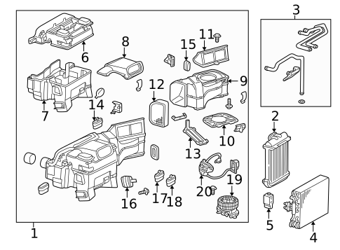 Evaporator & Heater Components for 1999 Mercedes-Benz C230 #0