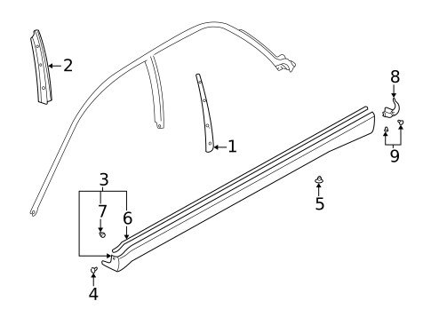 Exterior Trim - Pillars for 2003 Subaru Impreza #0