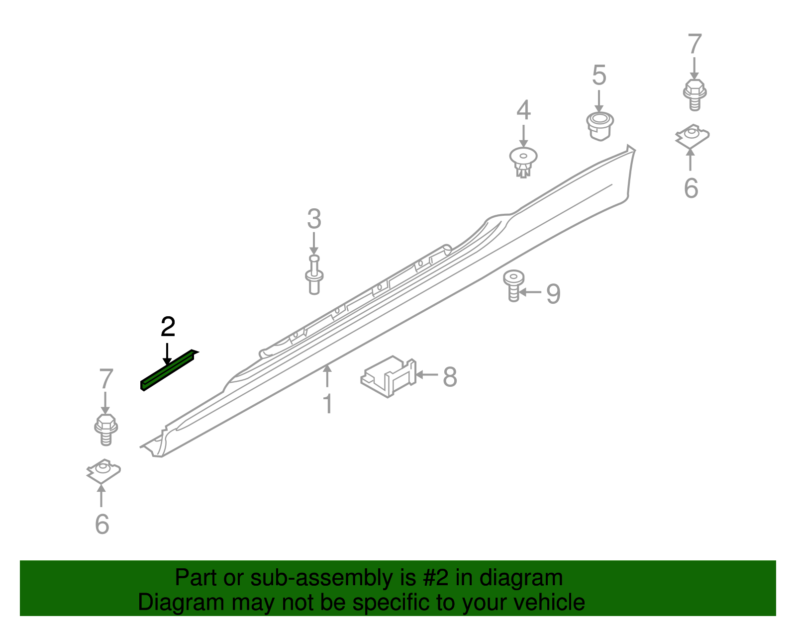 Rocker Molding Support - BMW (51777072875)