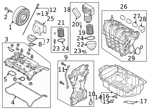 Valve & Timing Covers for 2021 Hyundai Sonata #0
