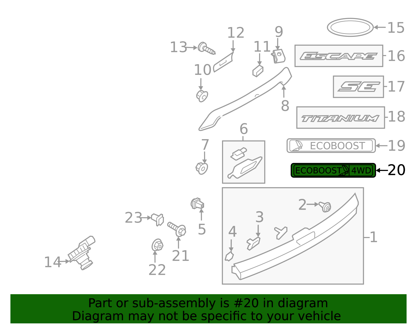 Genuine OEM Ford Part - Hatch Emblem GJ5Z-8213-A | Genuine OEM Ford ...