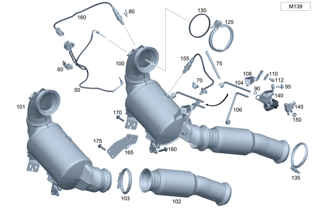 1774908003 - Exhaust System: Catalytic Convert System for Mercedes-Benz: CLA45 AMG, CLA45 AMG S, GLA45 AMG Image