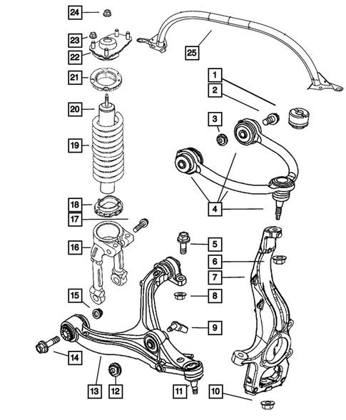 Front Suspension, Strut and Cradle for 2010 Jeep Grand Cherokee #0