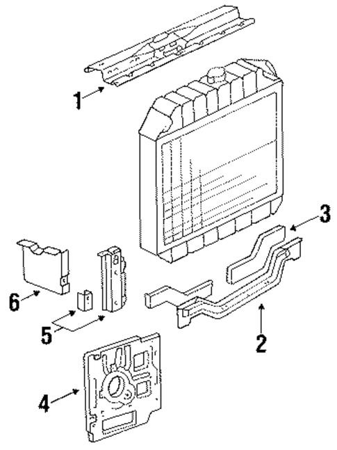 Radiator Support for 1990 Ford E-250 Econoline #0