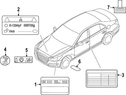 Labels for 2025 Genesis G90 #0