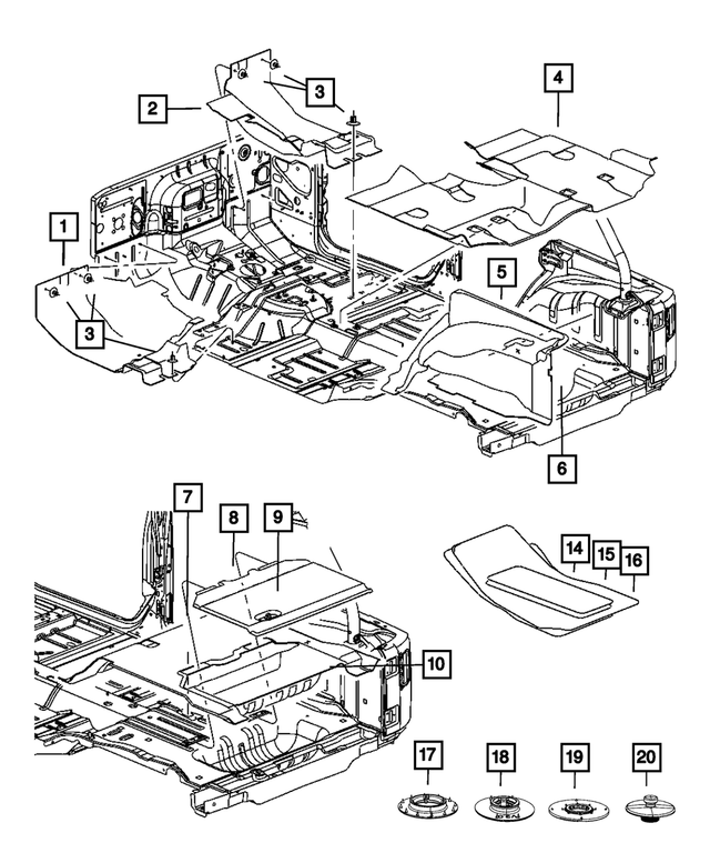 5PL271X9AA - Interior Trim: Rear Floor Carpet for Mopar Image