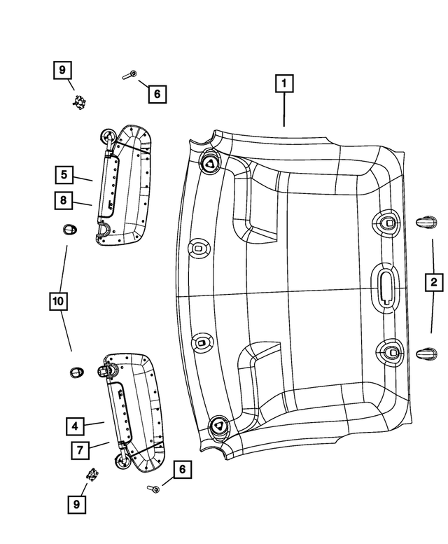 « 5XP90BD1AB – Interior Trim : Garnissage Du Pavillon pour Mopar Image »