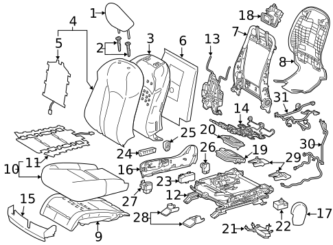 Passenger Seat Components for 2016 Lexus RX450h #0