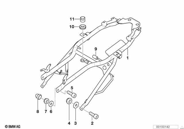 7119902984 - Frame and Mounting Parts: Fillister-Head Screw - M8X40-8.8-zns3 for BMW-Motorrad Image image