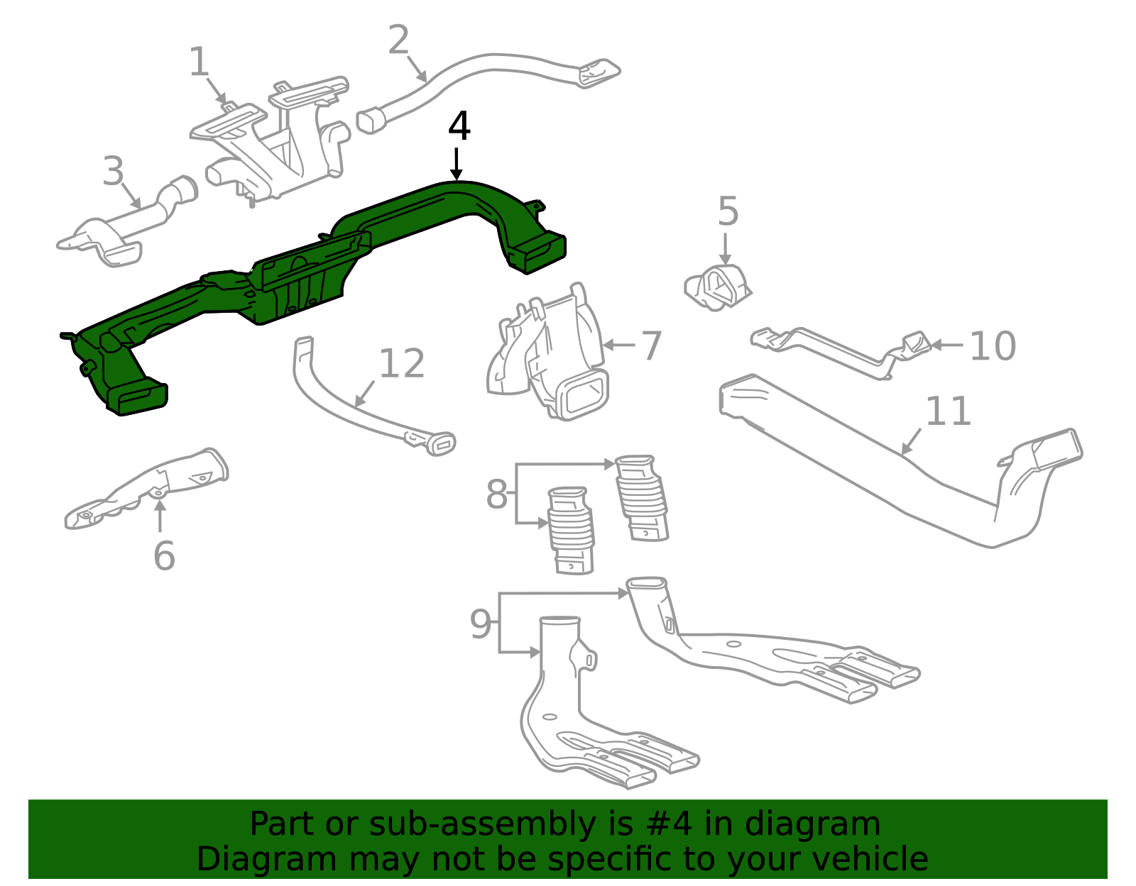 2019-2023 Cadillac XT4 Instrument Panel Center Air Outlet Duct 84486409 ...