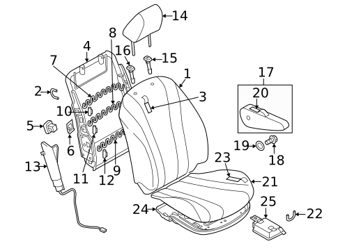 Passenger Seat Components for 2015 Mazda 5 #0