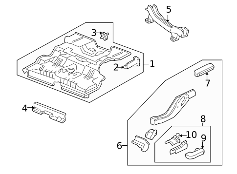 Rear Floor & Rails for 1998 Honda Civic #1