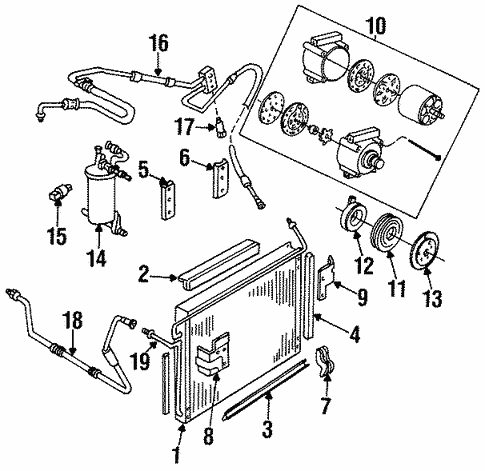 Condenser, Compressor & Lines for 1994 Mazda B3000 | OEM