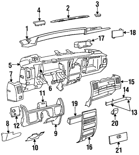 Instrument Panel for 1993 Jeep Grand Cherokee #0