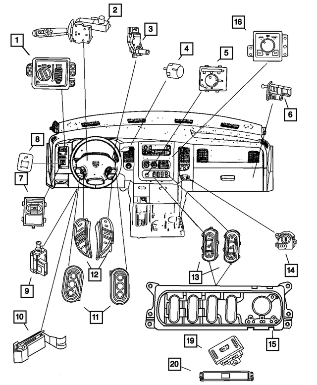 56045702AB - Electrical: Adjustable Pedals Switch for Mopar Image