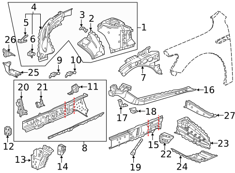 Structural Components & Rails for 2018 Buick Regal Sportback #2
