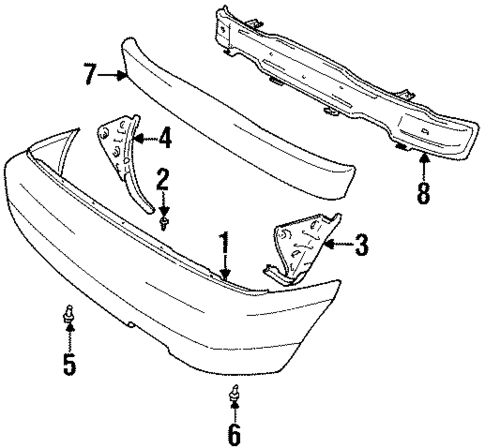 Bumper & Components - Rear for 1997 Suzuki X-90 #0