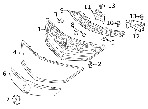 Grille & Components for 2013 Acura ILX #0