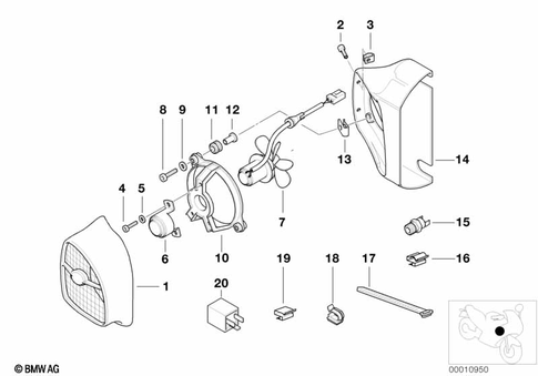Electric Fan, Suction for 1998 BMW-Motorrad R 1100 R #0