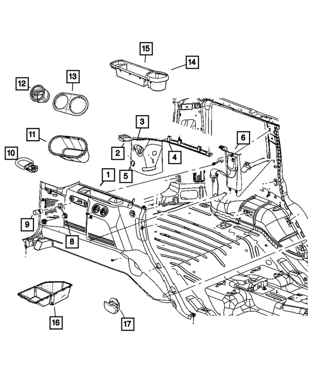 1FN17ZJ3AA - : A/C Outlet Bezel for Mopar Image