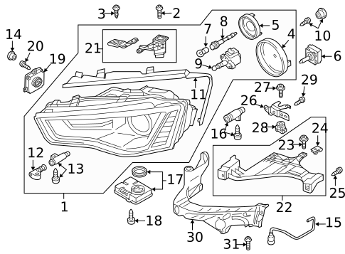 Headlamp Components for 2013 Audi A5 Quattro #2