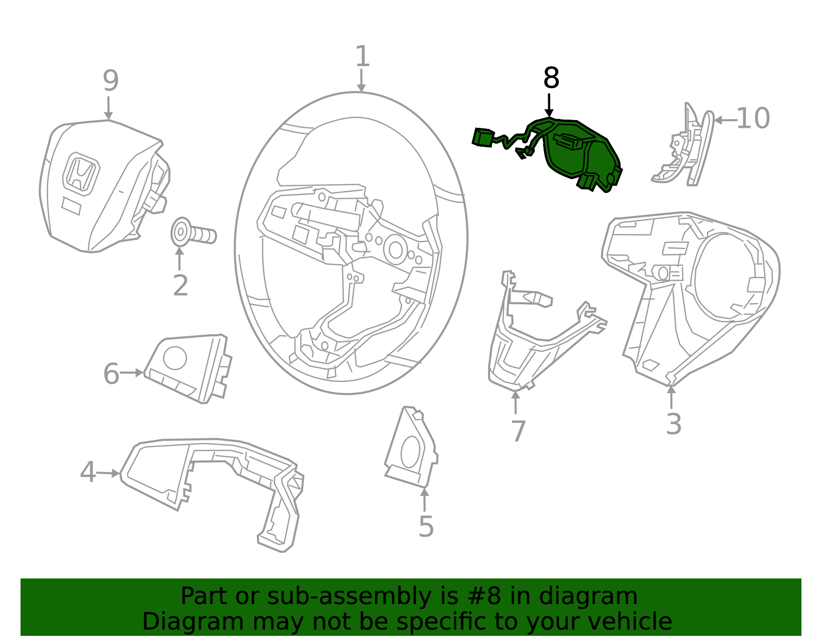 77901 77901-TBA-A40 - 2016-2021 Honda Civic - Sub-Cord Cable Reel | Genuine ...