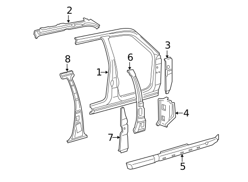 Hinge Pillar for 2005 Ford Explorer Sport Trac #0
