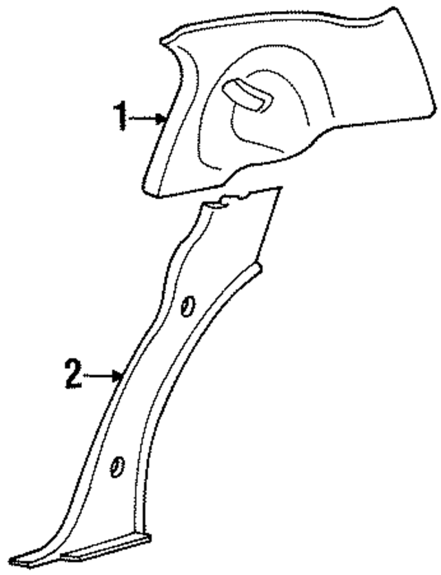 F8VZ5431012AAG - Body: Interior Quarter Panel Trim Panel for Ford Image