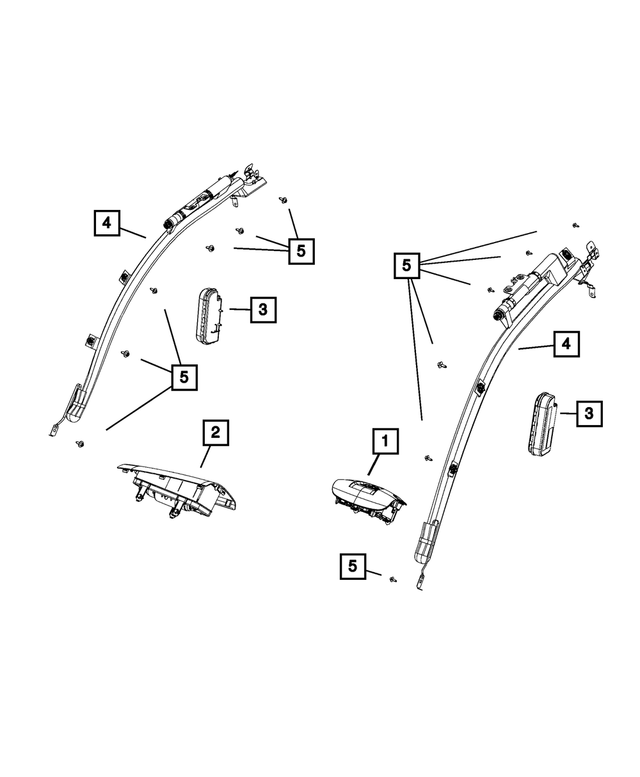 4727705AD - Restraints: Side Curtain Air Bag, Left for Mopar Image