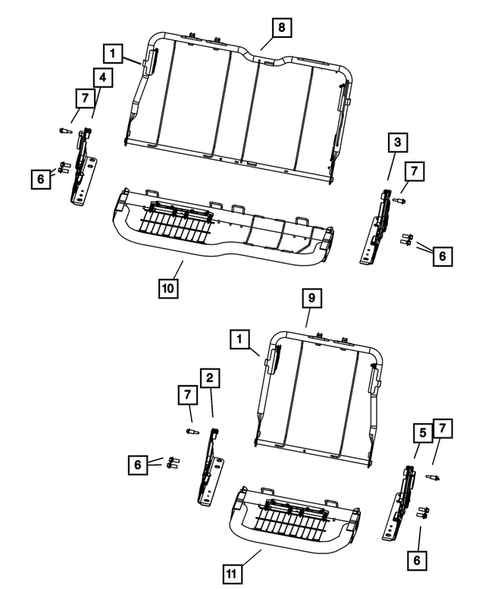 Rear Seats - Second Row Adjusters, Recliners, Shields and Risers for 2011 Ram 1500 #2