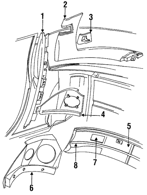 Interior Trim - Quarter Panels for 1990 Buick Reatta #0