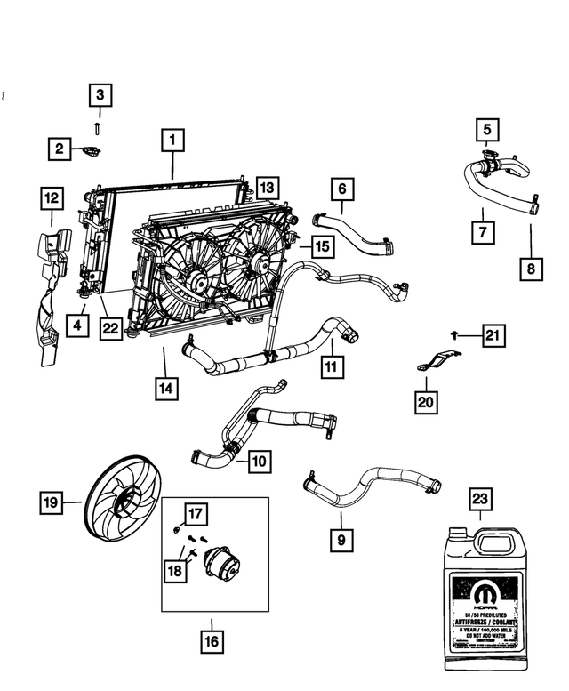 52014511AC - : Radiator Outlet Hose for Mopar Image