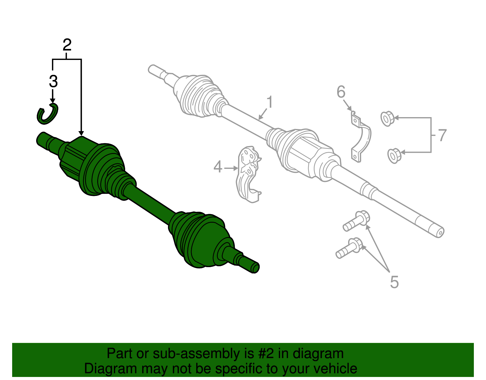 outer 2015-2018 Ford Axle Assembly - Driver's Side (LH) F2GZ-3B437