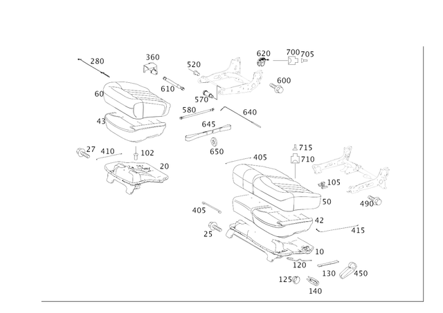 1649202316 - Rear Seat Bench: Padding for Mercedes-Benz: GL320, GL550 Image image