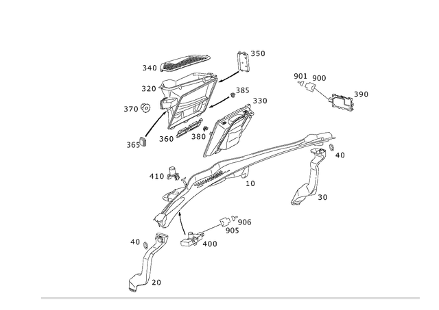2308300013 - Heating and Ventilation: Cover for Mercedes-Benz: SL500, SL55 AMG, SL550, SL600, SL63 AMG, SL65 AMG Image image