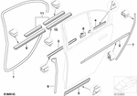 51228223703 - Bodywork: Door Weatherstrip Rear for BMW: 745i, 750i, 760i, BMW ALPINA B7 Image image