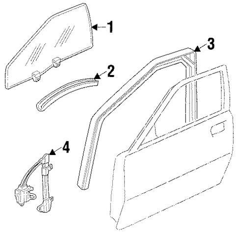 Glass - Front Door for 2000 Oldsmobile Intrigue #0